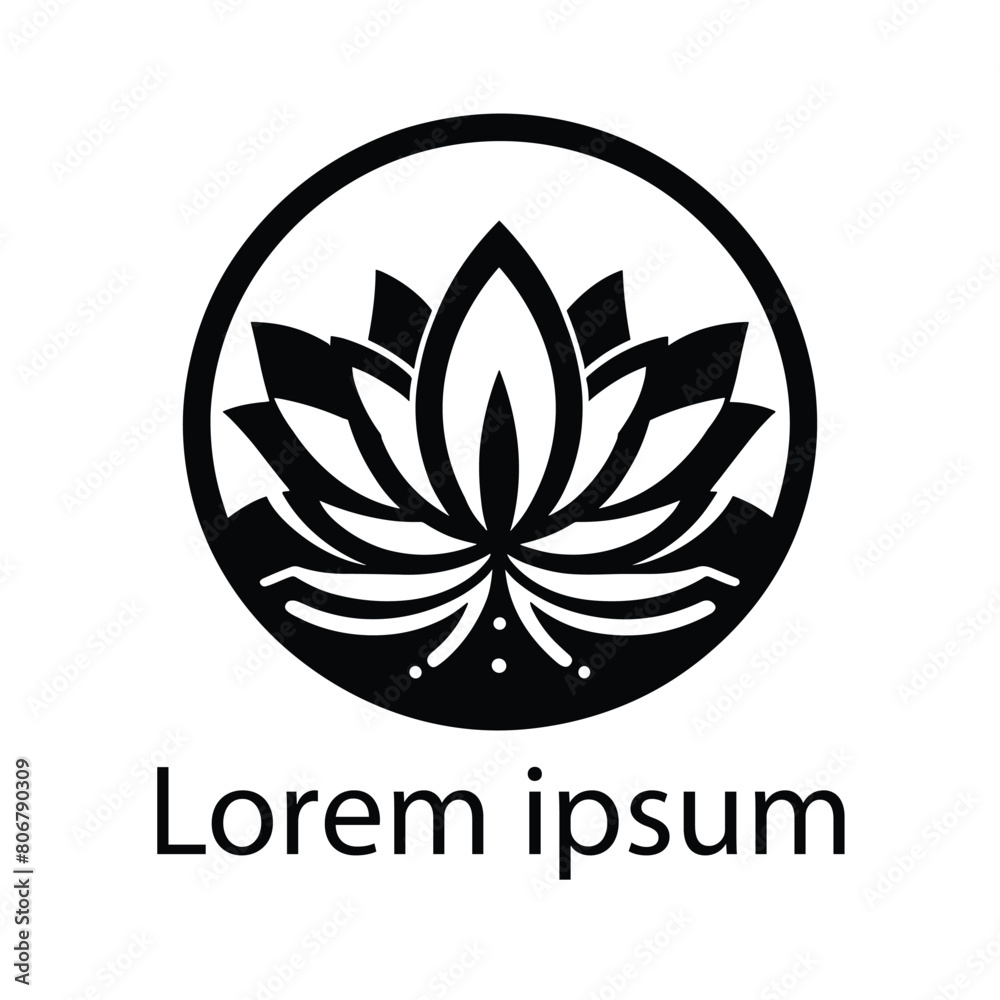 Fototapeta premium Yoga template Logo design. minimalist zen logo style