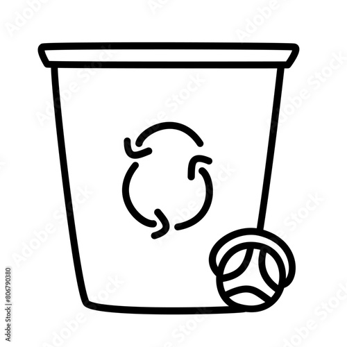 trash can of cleaning service doodle icons