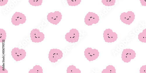 heart seamless pattern valentine fluffy smile vector doodle cartoon doodle gift wrapping paper tile background repeat wallpaper illustration scarf isolated design © CNuisin