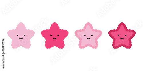 star vector smiling face icon fluffy logo cloud symbol cartoon character doodle illustration clip art isolated © CNuisin