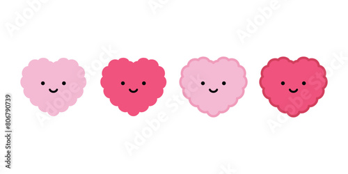 heart vector valentine icon smiling logo cloud fluffy symbol cartoon character doodle illustration clip art isolate © CNuisin