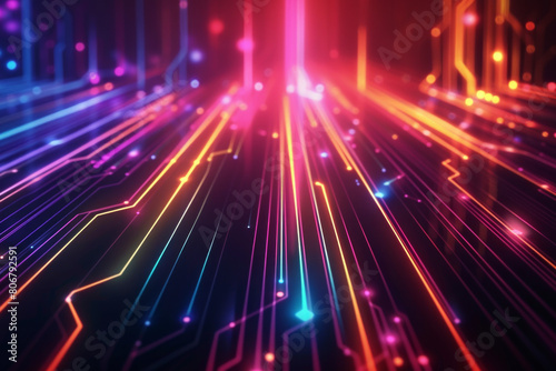 Vibrant technology background with cool, glowing lines