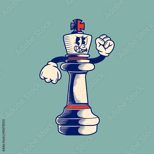 Retro character design of chess piece king
