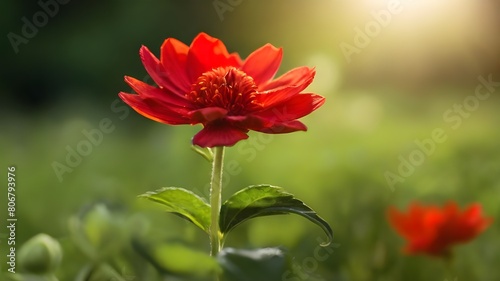 red flower in the garden