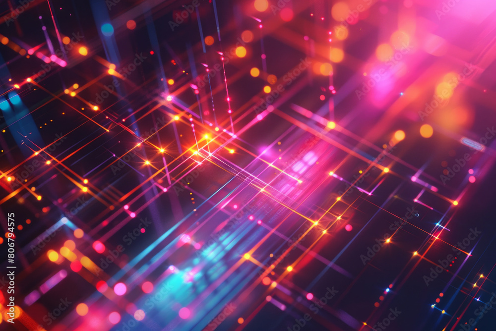 Fototapeta premium Vibrant technology background with cool, glowing lines