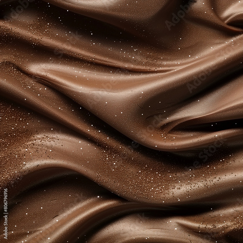 Fondo con detalle y textura cobertura de chocolate con formas sinuosas photo