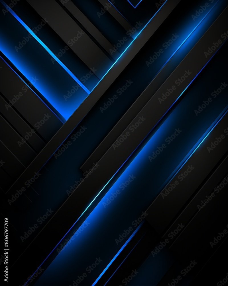A blue glowing neon light on a black background.