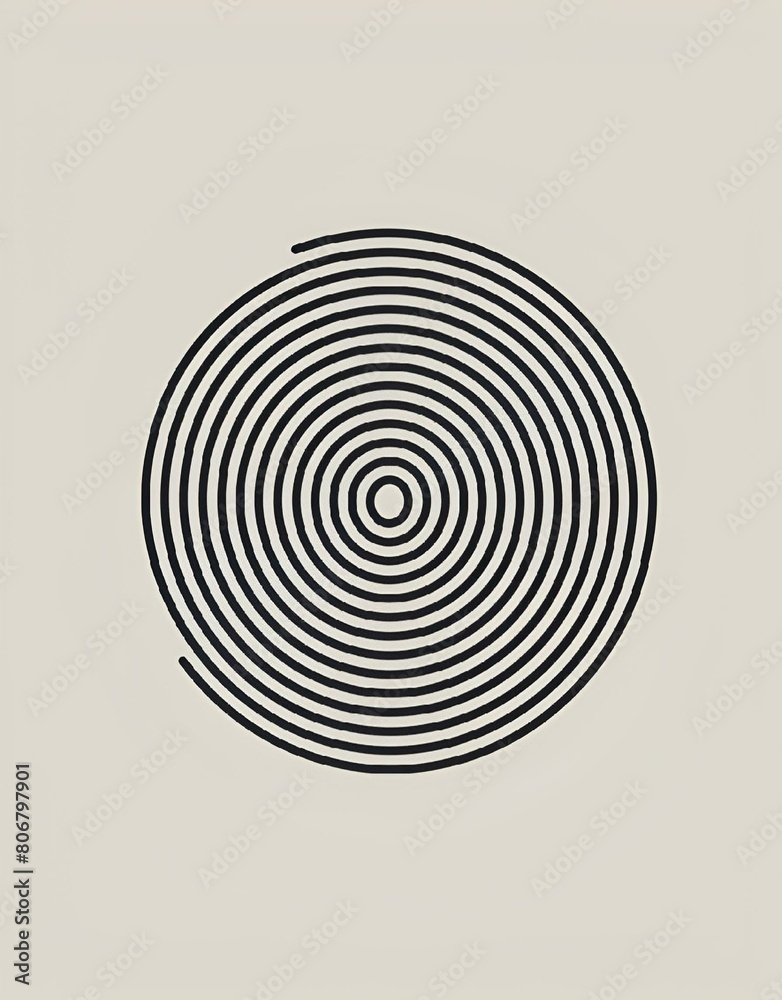 Fotografie AI generated illustration of monochrome circular patterns