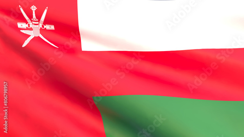 3D render - the national flag of Oman fluttering in the wind