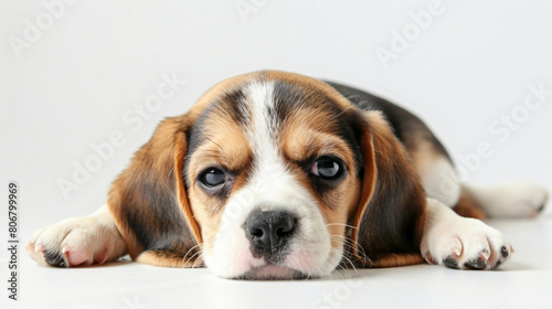 Beagle puppy over white background