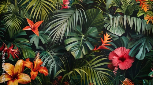 Tropical prints background. © SH Design