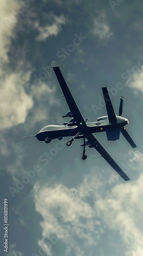A combat drone with a malfunctioning targeting system, circling endlessly and aimlessly