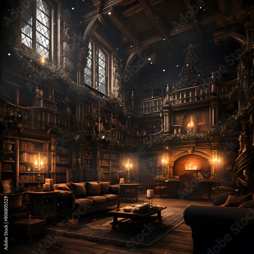 Interior of the old library in Gdansk  Poland.