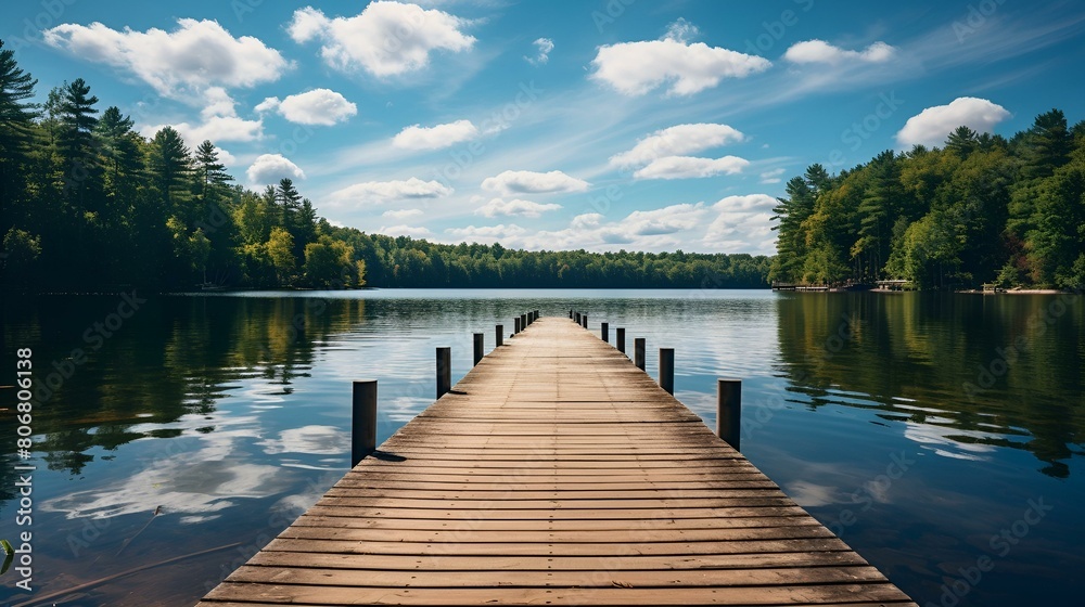 wooden bridge in the lake