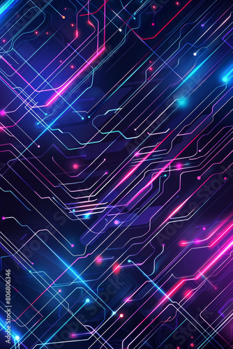 Vibrant technology background with cool, glowing lines