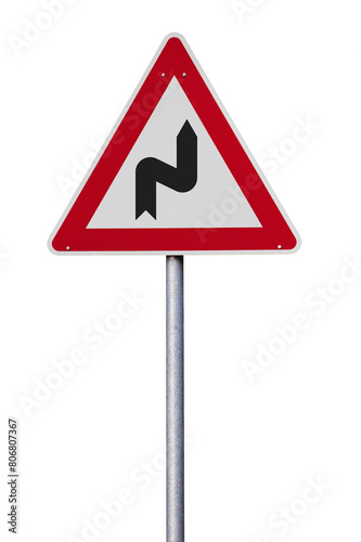 Free Download Verkehrsschild Warnung vor S-Kurve isoliert mit Transparenz - GFXLoad
