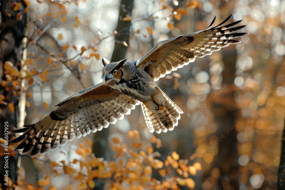 Fototapeta premium Owls Portrait. Owl eyes. - Image. Beautiful simple AI generated image in 4K, unique.