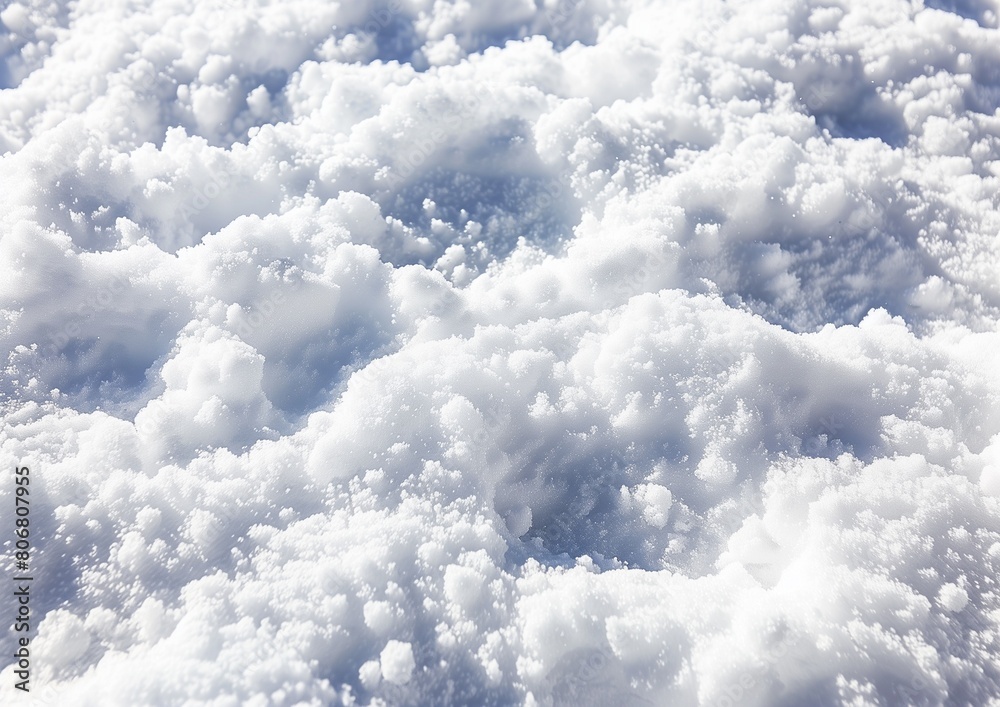 Close-up Texture of Fresh White Snow Under Sunlight Close-up Texture of Fresh White Snow Under Sunlight