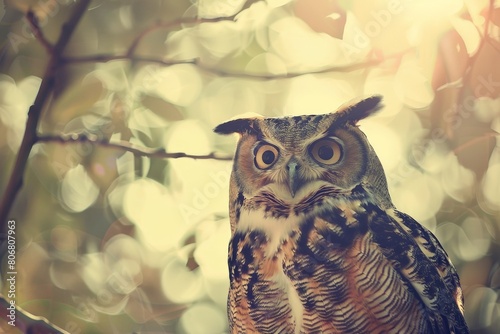 The short-eared owl (Asio flammeus).. Beautiful simple AI generated image in 4K, unique. photo