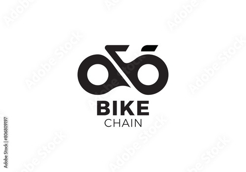chain bicycle sport tech logo icon design