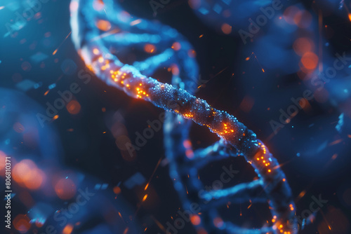 dna molecules , 3d render of dna structure Science concept texture photo