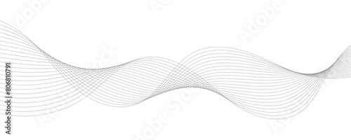 Abstract vector background with grey wavy lines 