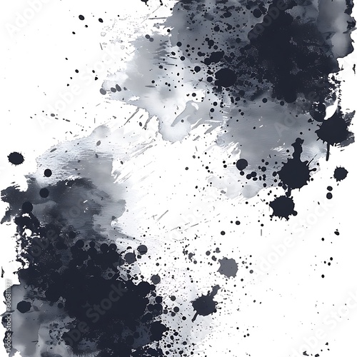 Colorful Abstract watercolor art hand paint black white