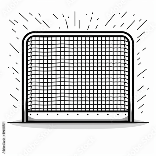 black and white hockey goal graphic clip art preview