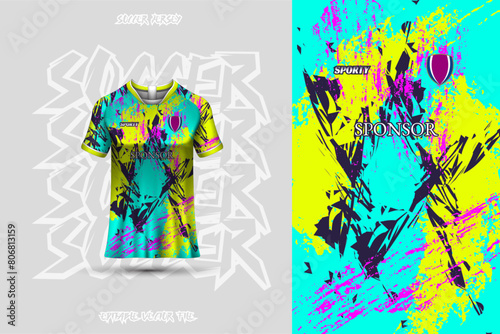 Football jersey design template, suitable for jersey design, background, poster.