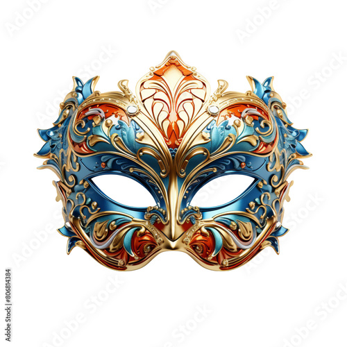 elegant carnival mask isolated on transparent background