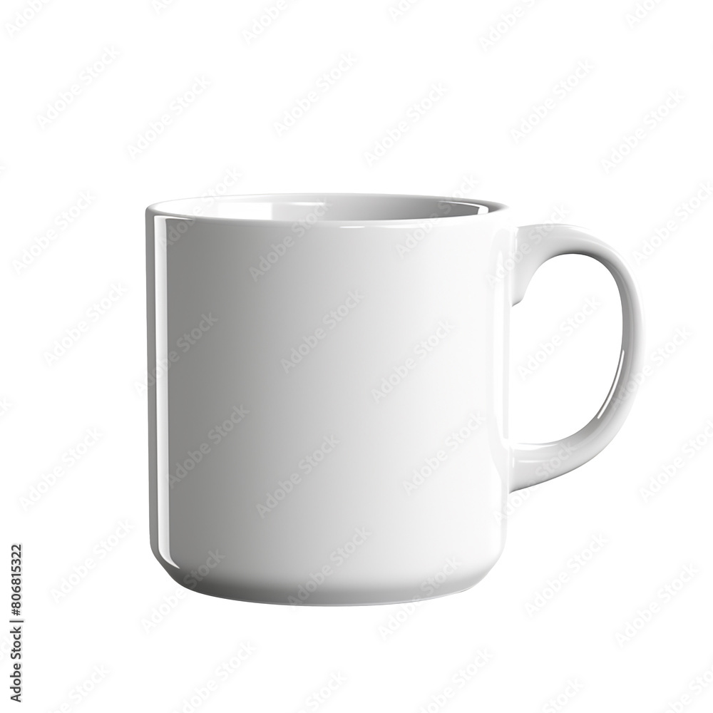 Empty blank white Coffee cup isolated on transparent background