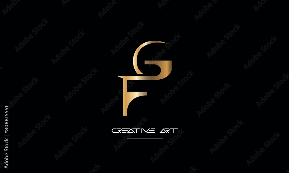 GF, FG, G, F abstract letters logo monogram GF, FG, G, F abstract letters logo monogram