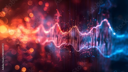 Stock image of abstract soundwave pattern representing music frequency in recording studio. Concept Music, Recording Studio, Soundwave Pattern, Abstract, Stock Image