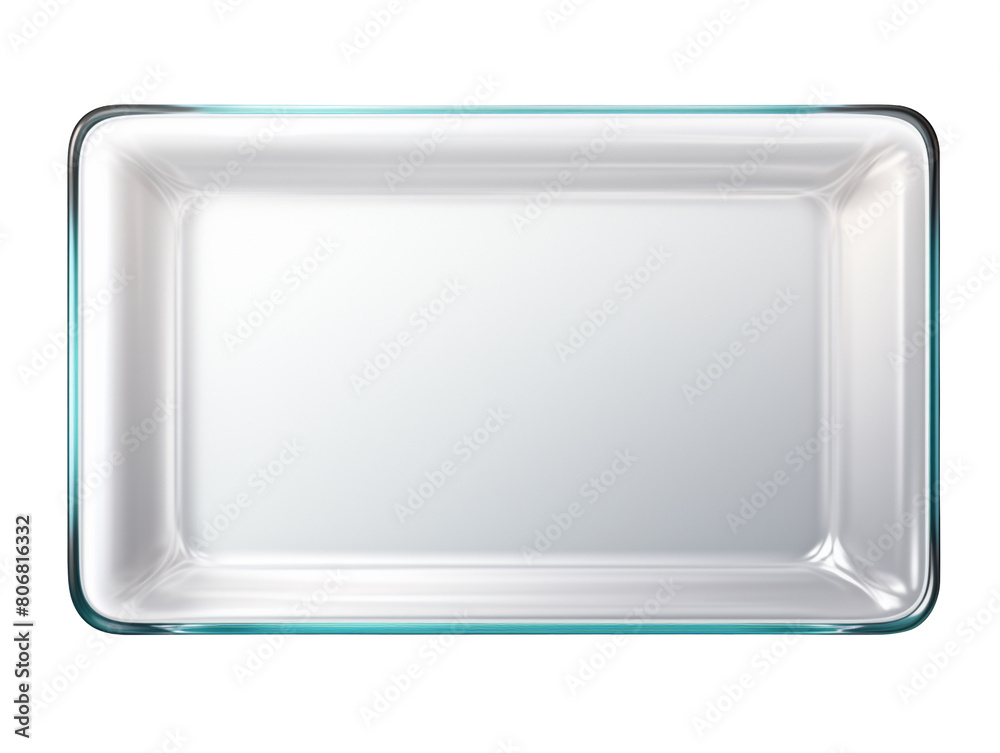 empty glass rectangle tray plate isolated on transparent background empty glass rectangle tray plate isolated on transparent background