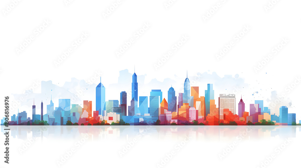 Digital cityscape flat design illustration abstract graphic poster web page PPT background Digital cityscape flat design illustration abstract graphic poster web page PPT background