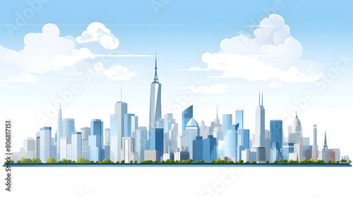 Digital cityscape flat design illustration abstract graphic poster web page PPT background