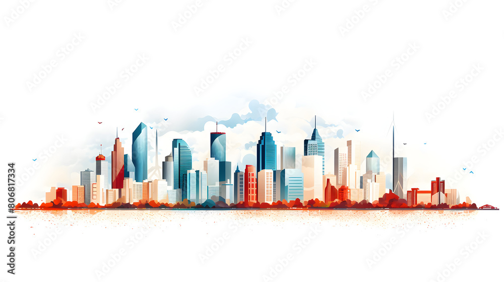 Digital cityscape flat design illustration abstract graphic poster web page PPT background Digital cityscape flat design illustration abstract graphic poster web page PPT background