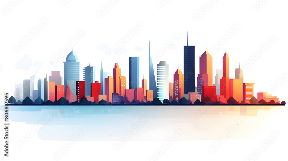 Digital cityscape flat design illustration abstract graphic poster web page PPT background Digital cityscape flat design illustration abstract graphic poster web page PPT background