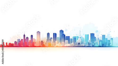 Digital cityscape flat design illustration abstract graphic poster web page PPT background