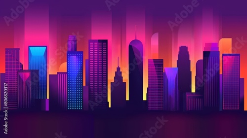   A cityscape filled with tall structures at sunset - approximately 40 tokens