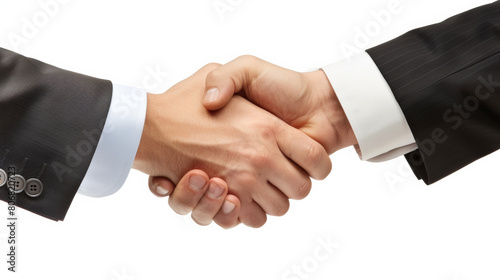 detailed photo of a handshake between two business executives, focusing on the hands
