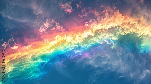 rainbow pastel cloud sky illustration