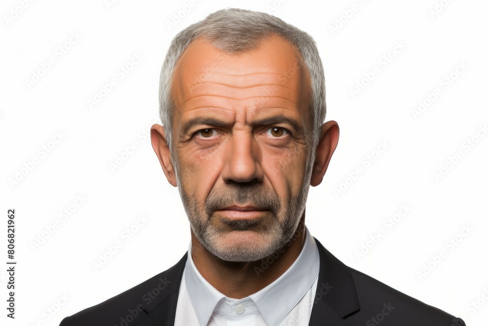 Headshot of a serious looking man with grey hair and beard wearing a white shirt and black suit jacket Headshot of a serious looking man with grey hair and beard wearing a white shirt and black suit jacket