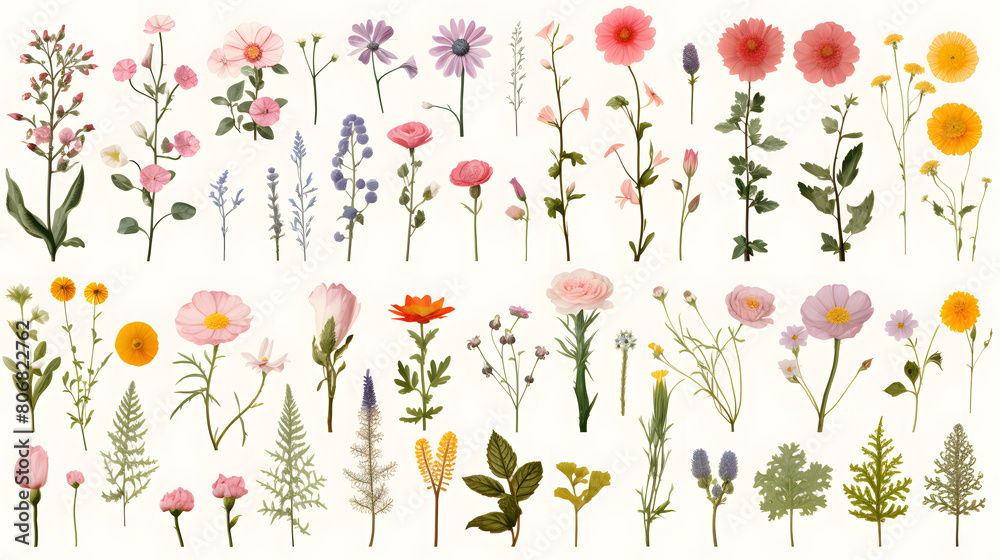 Digital watercolor flowers clip art set print pattern flower abstract graphic poster background Digital watercolor flowers clip art set print pattern flower abstract graphic poster background