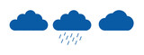 Set of clouds. Weather forecast signs. Cloud technology symbol illustration