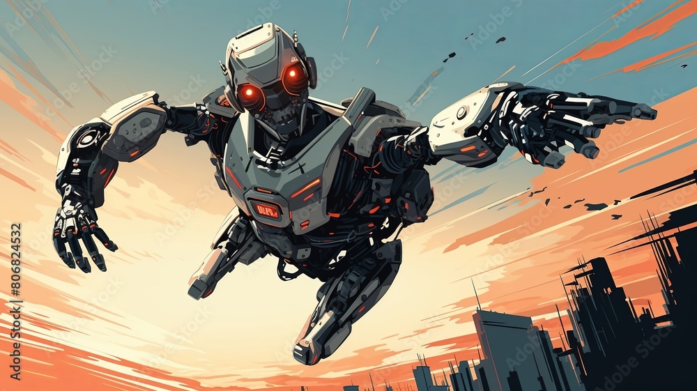 world of high-tech warfare as a formidable robot stands prepared for battle, symbolizing the advanced weaponry and tactics deployed in the modern era of technological warfare. world of high-tech warfare as a formidable robot stands prepared for battle, symbolizing the advanced weaponry and tactics deployed in the modern era of technological warfare.