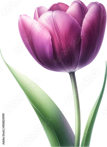 Amazing tulip flower isolated on a transparent background. Cut out, close-up.