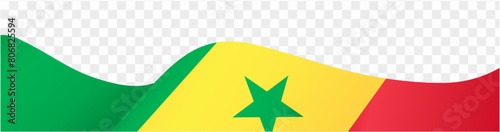 Senegal flag wave isolated on png or transparent background vector illustration.