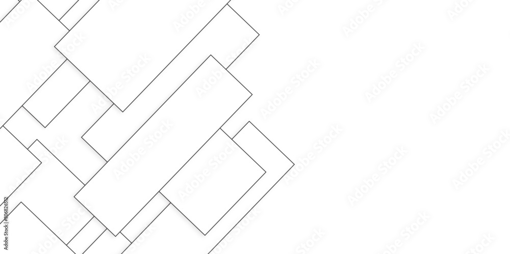 White background with intersecting black geometric lines, Abstract industrial Design random lines black on white background.