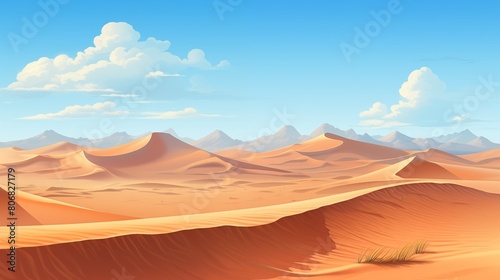 A vast empty desert with rolling sand dunes